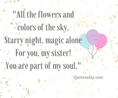 Sweet Birthday Quotes for Sister